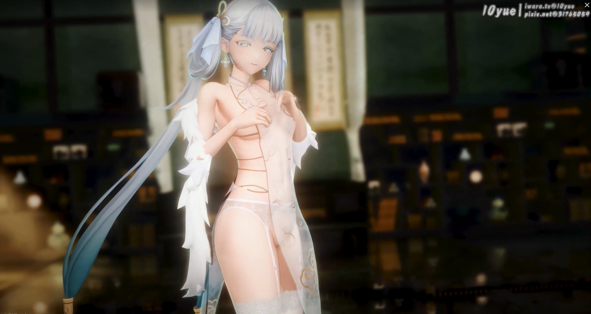 [MMD]R18今汐的白丝透明旗袍热舞-今汐-小鹿乱撞_鸣潮_WutheringWaves_今汐
